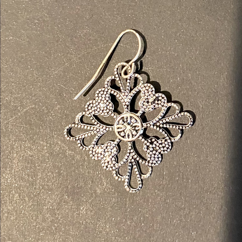 Sterling Silver Vintage Dangle Statement Earrings - image 3